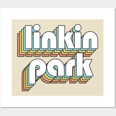 Linkin Park - Retro Rainbow Typography Faded Style